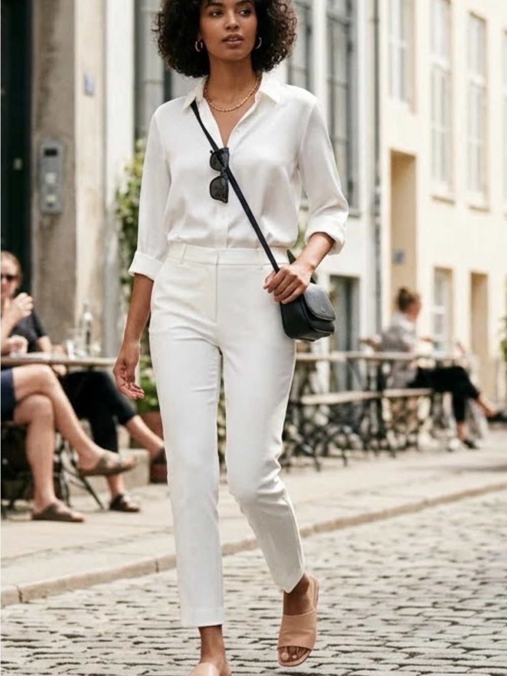 Babaton White Cropped Tailored Pants